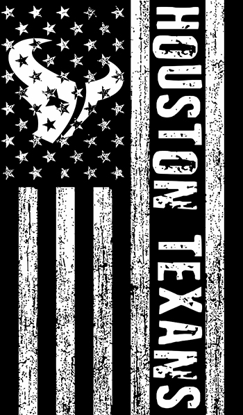 Houston Texans Black And White American Flag logo vinyl decal